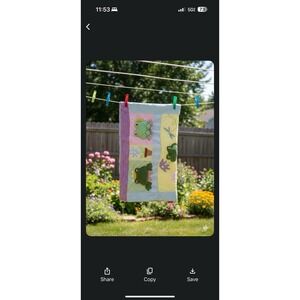 Rare Vintage Kiddy Leap Frog Baby Quilt With Pillow Tags Attached.